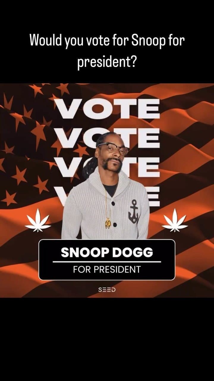 Would you vote for Snoop for president?