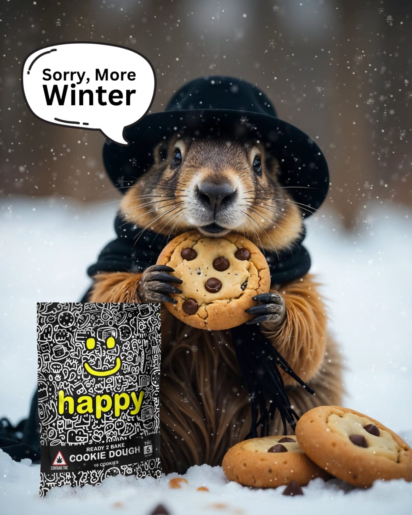 More Winter! ️
Punxsutawney Phil says cozy season isn’t over just yet! ️

 Warm up with our Happy Bakes—perfect for baking, snacking, and embracing those winter vibes.

 Fun Fact: This tradition started in 1887 when a group of Pennsylvanians decided a groundhog could predict the weather.
Phil’s been at it ever since, though his predictions are only about 40% accurate. Maybe he’s just a fan of sweater weather?